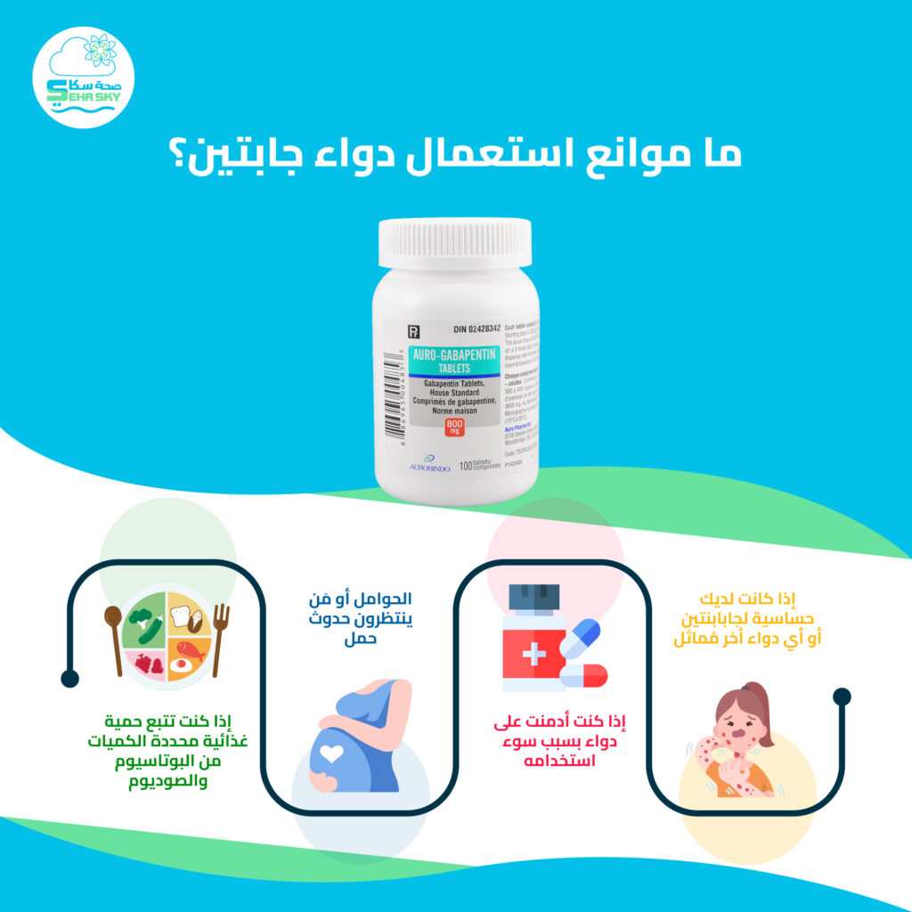 انفوجرافيك: ما موانع استعمال دواء جابتين؟ || 2026 || صحةسكاي